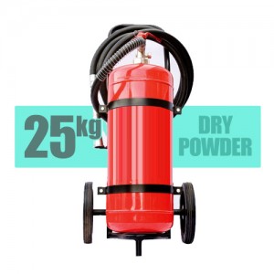 کپسول آتش نشانی پودر و گاز 25 کیلویی بالن بغل چرخدار